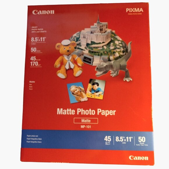 Canon PIXMA Matte Photo Paper MP 101 Sheets Inkjet Art Crafts - Picture 1 of 8